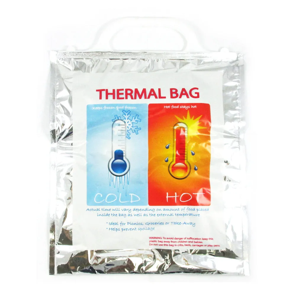 1 Small Insulated Foil Grocery Bag Hot Cold Reusable Thermal Food Storage Carry