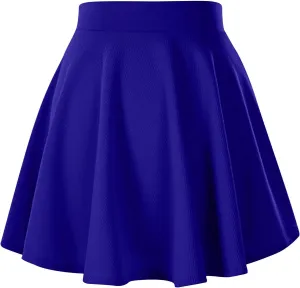 A-Line Pleated Midi Skirts for Women High Waist Flared Sexy Short Skirt Ruffle Flowy Basic Regular Casual Skirt