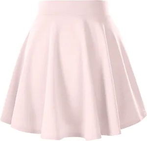 A-Line Pleated Midi Skirts for Women High Waist Flared Sexy Short Skirt Ruffle Flowy Basic Regular Casual Skirt