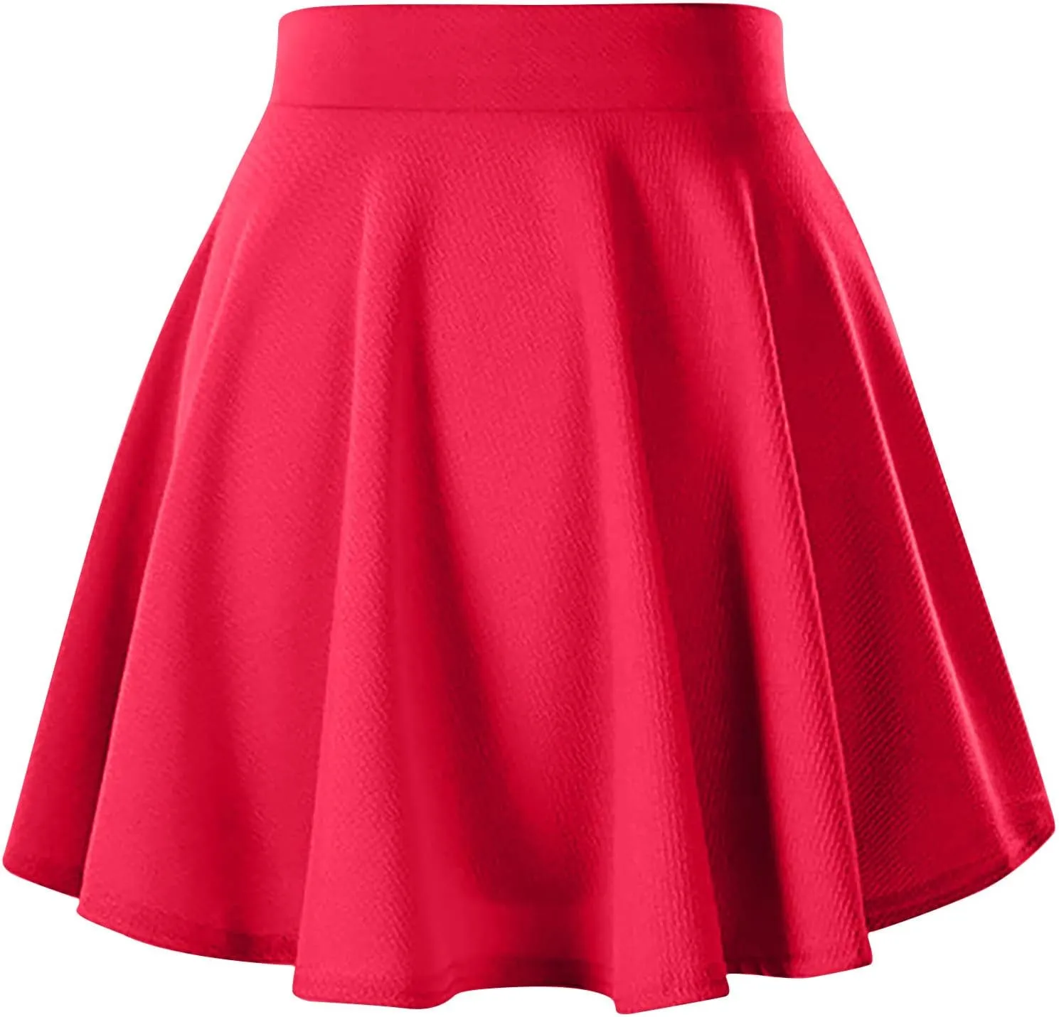 A-Line Pleated Midi Skirts for Women High Waist Flared Sexy Short Skirt Ruffle Flowy Basic Regular Casual Skirt