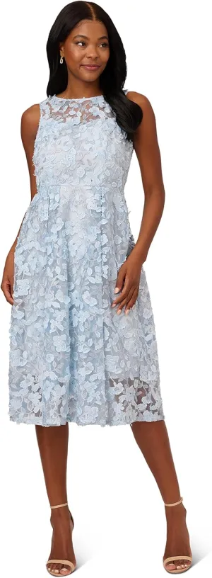 Adrianna Papell Women's 3D Embroidery Fit and Flare