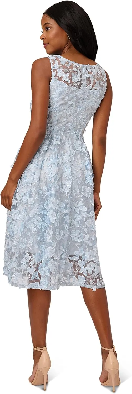 Adrianna Papell Women's 3D Embroidery Fit and Flare