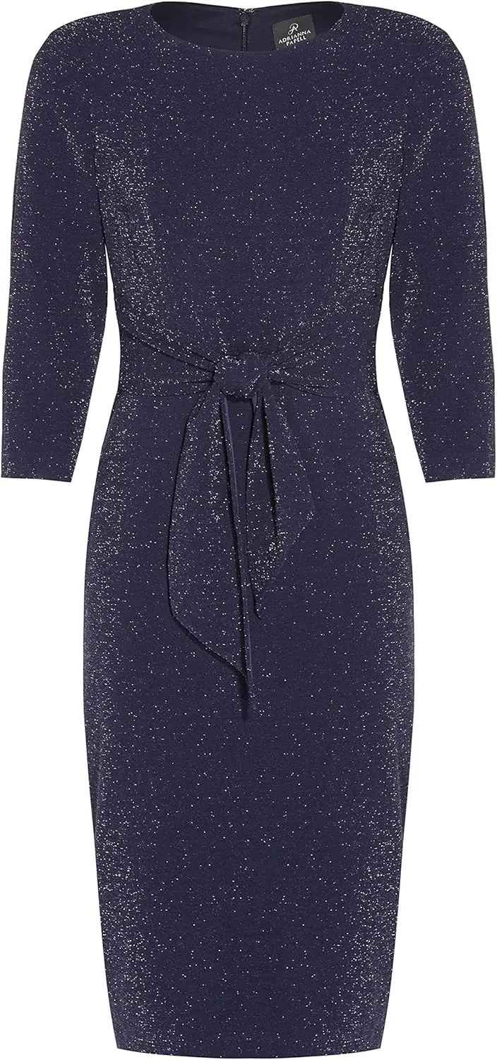Adrianna Papell Women's Metallic Knit Tie Front Dress
