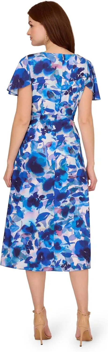 Adrianna Papell Women's Printed Chiffon Midi Dress