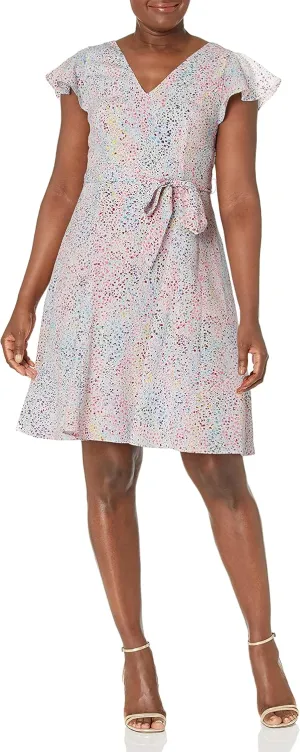 Adrianna Papell Women's Printed Godet Fit and Flare