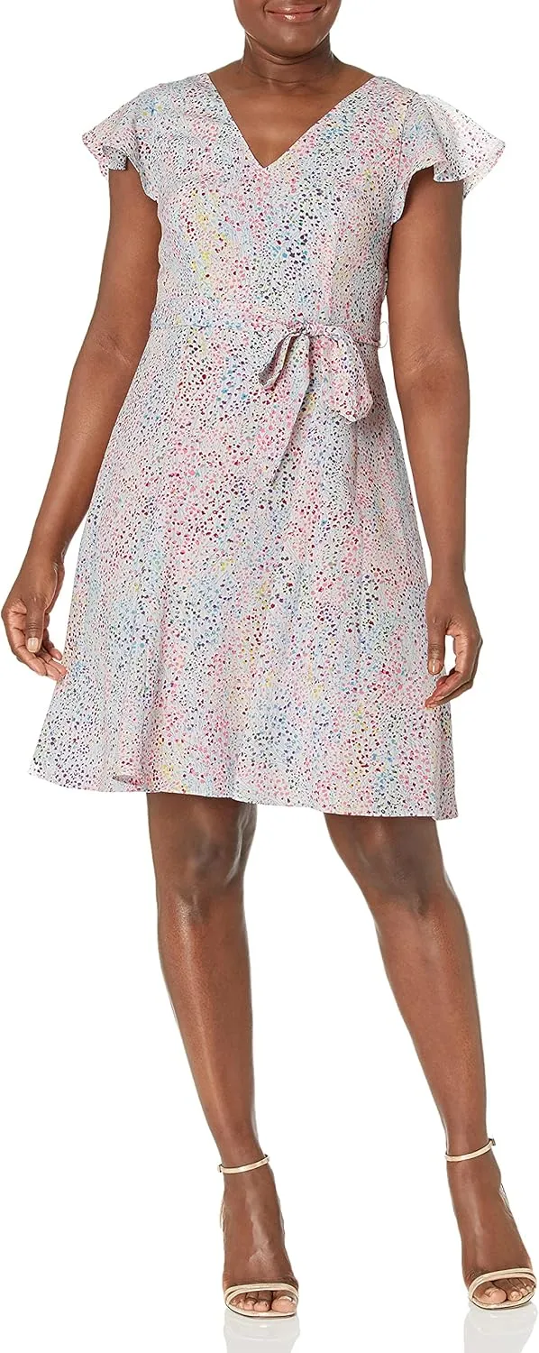 Adrianna Papell Women's Printed Godet Fit and Flare
