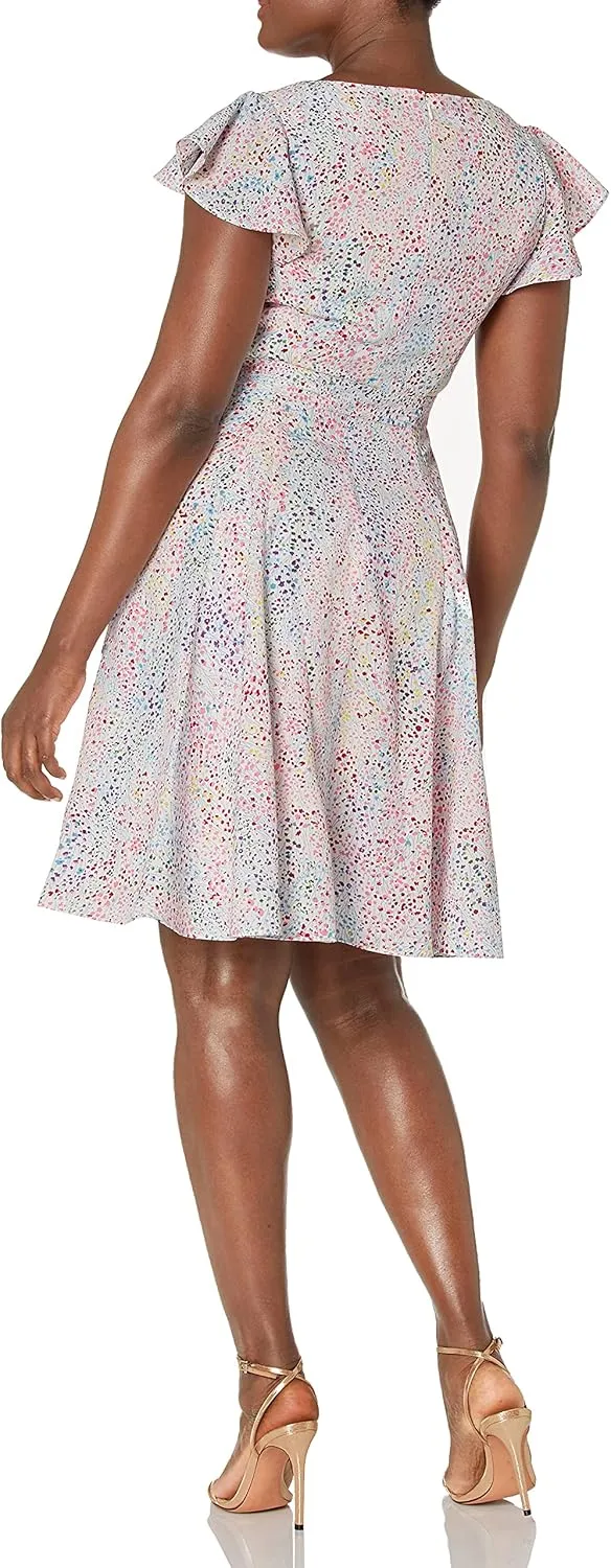 Adrianna Papell Women's Printed Godet Fit and Flare
