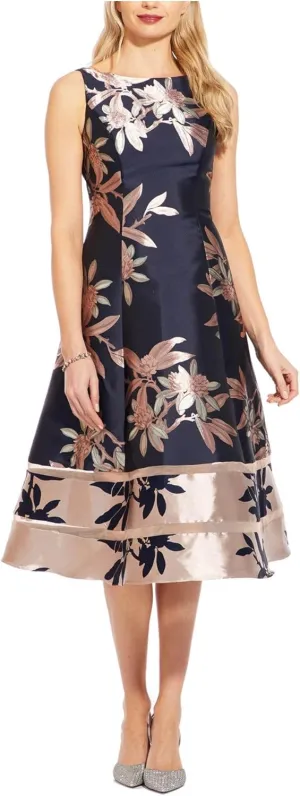 Adrianna Papell Women's Short Jacquard Dress