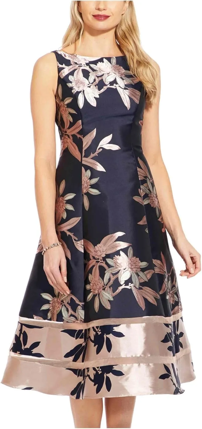 Adrianna Papell Women's Short Jacquard Dress