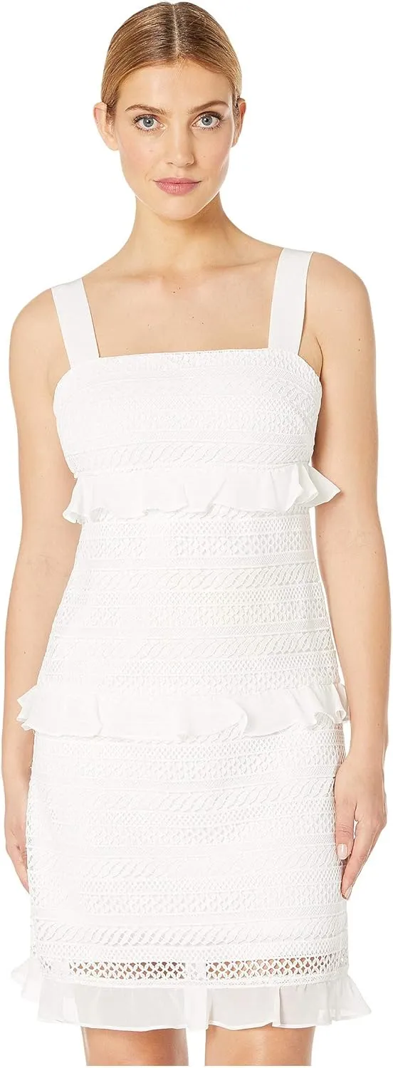 Adrianna Papell Women's Striped Lace A-line Dress