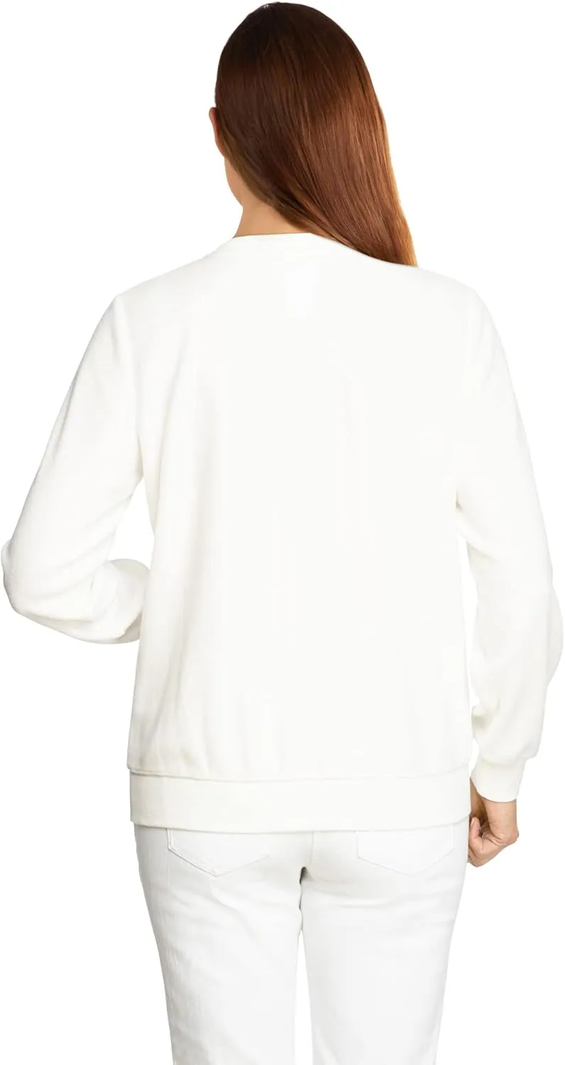 Alfred Dunner Petite Women's Floral Embroidery Yoke Top