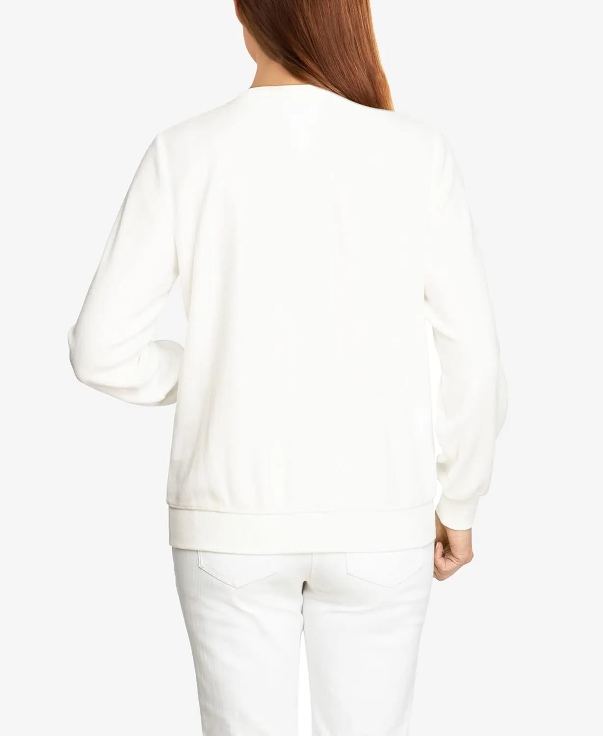 Alfred Dunner Petite Women's Floral Embroidery Yoke Top