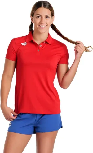 ARENA Women's Team Solid Polo T-Shirt Short Sleeve Active Tee MaxDry Fabric Tailored Fit Athletic Top Gym Exercise Training