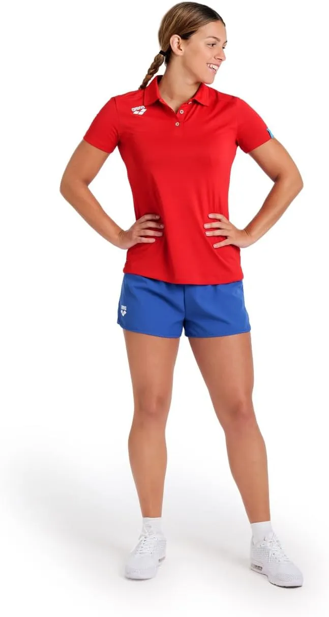 ARENA Women's Team Solid Polo T-Shirt Short Sleeve Active Tee MaxDry Fabric Tailored Fit Athletic Top Gym Exercise Training