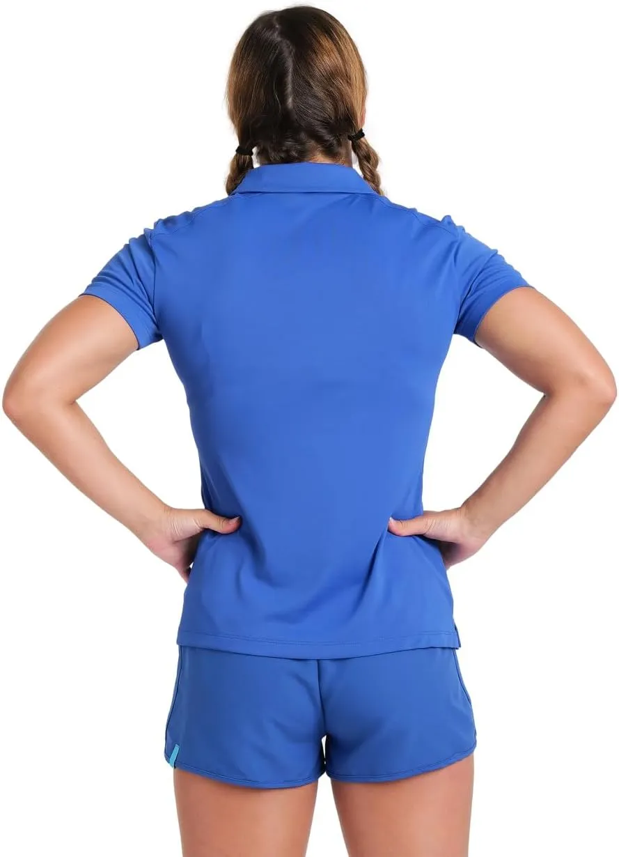 ARENA Women's Team Solid Polo T-Shirt Short Sleeve Active Tee MaxDry Fabric Tailored Fit Athletic Top Gym Exercise Training