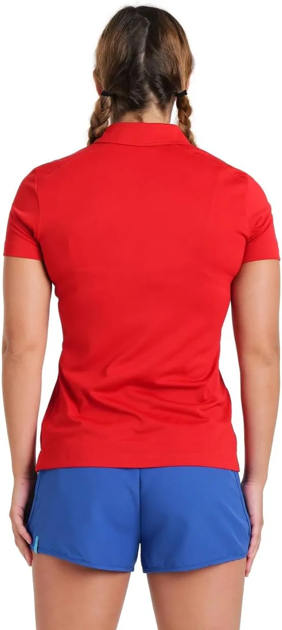 ARENA Women's Team Solid Polo T-Shirt Short Sleeve Active Tee MaxDry Fabric Tailored Fit Athletic Top Gym Exercise Training