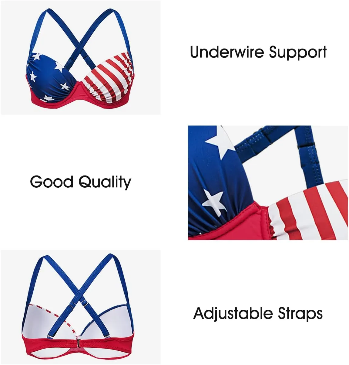 Astylish Women Push Up Two Piece Bikini Swimsuits Padded Swimwear Bathing Suit