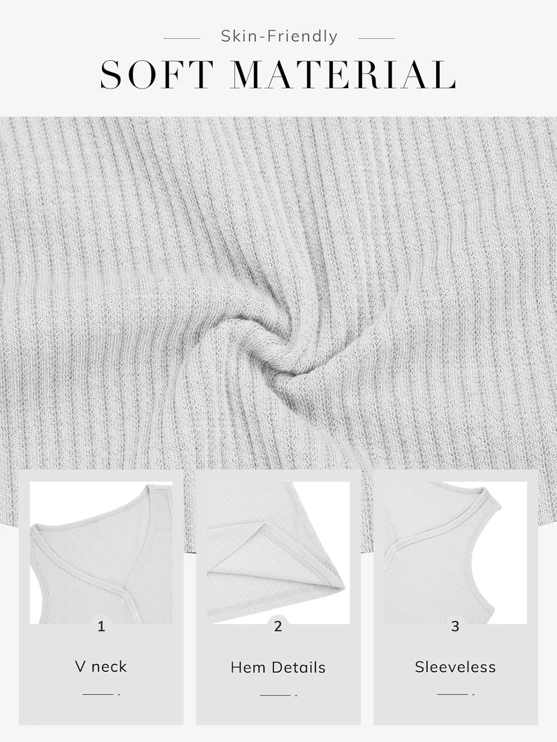 ATHMILE Womens Tank Tops Summer V Neck Sleeveless Ribbed Button Casual Henley Basic Shirts