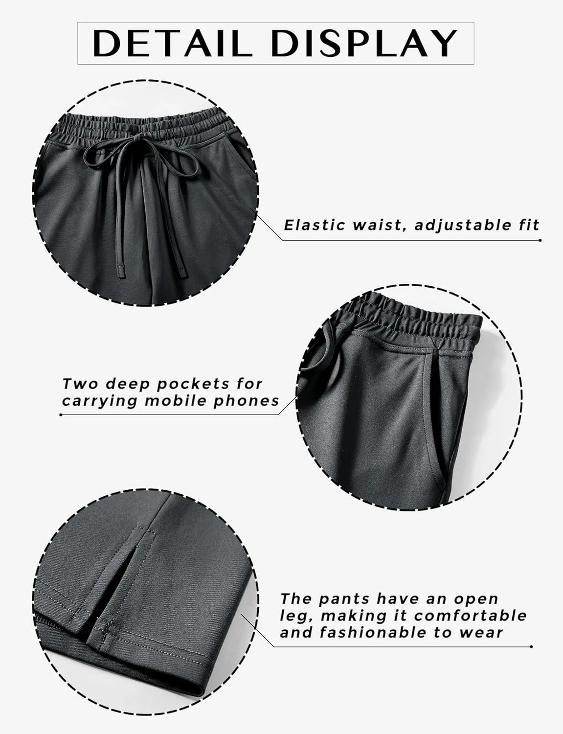 AURUZA Women's Capri Pants-Loose Fit, High-Waisted, Wide Leg Lounge Trousers Palazzo with Pocketsfor Yoga and Casual