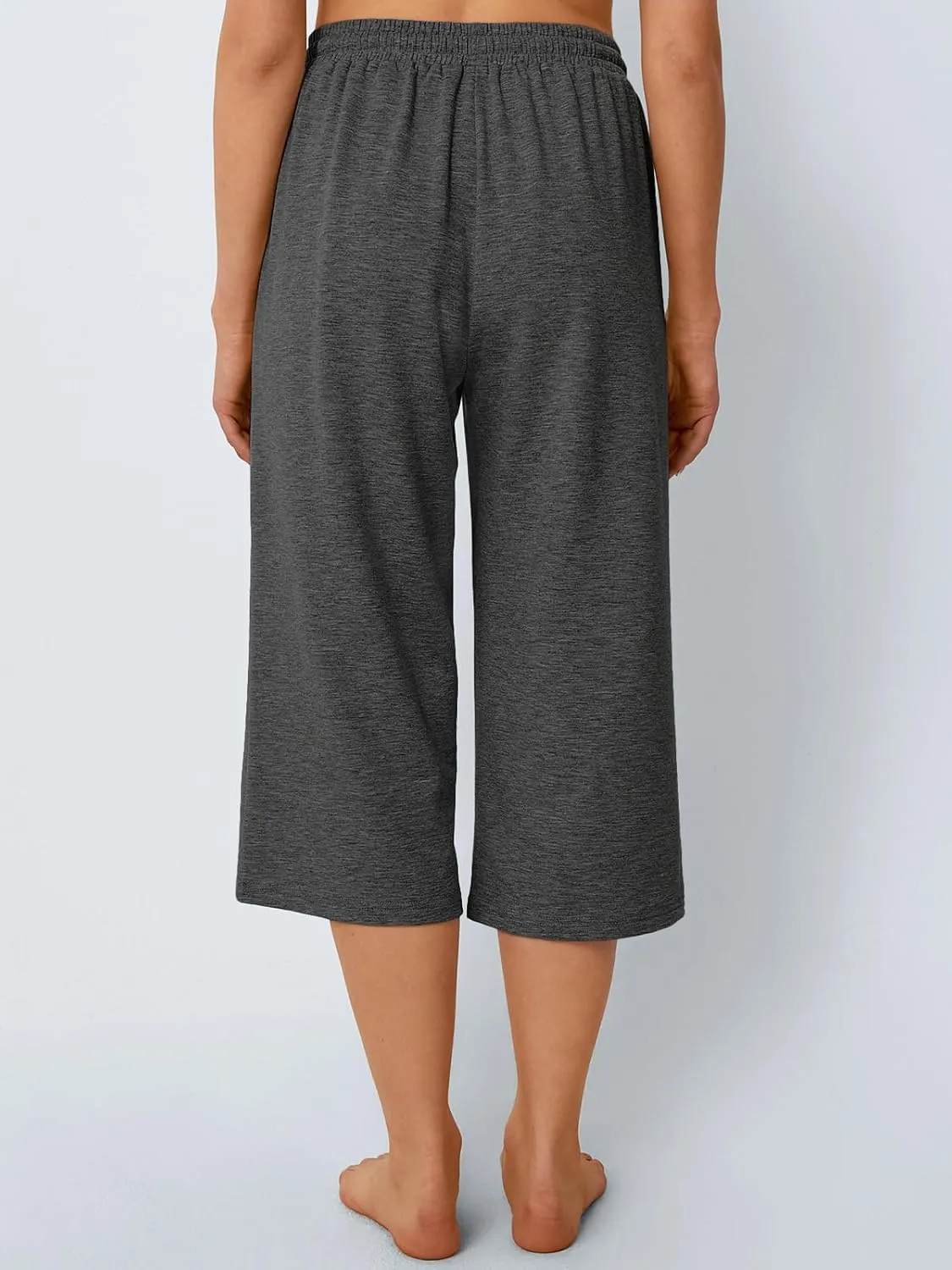 AUTOMET Womens Capris Pants Wide Leg Summer 2025 Sweatpants Drawstring Loose Lounge Palazzo Casual Crop Trouser with Pocket