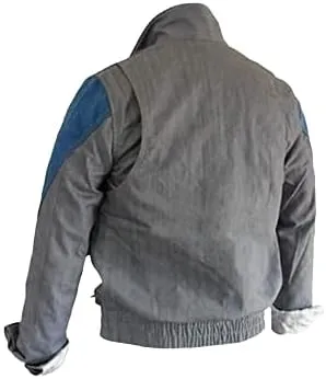 Back To Future Marty-McFly Grey Denim Jacket For Mens-Retro Vintage Mcfly Jean Jacket.