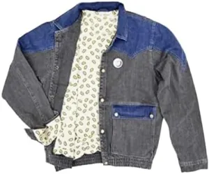 Back To Future Marty-McFly Grey Denim Jacket For Mens-Retro Vintage Mcfly Jean Jacket.