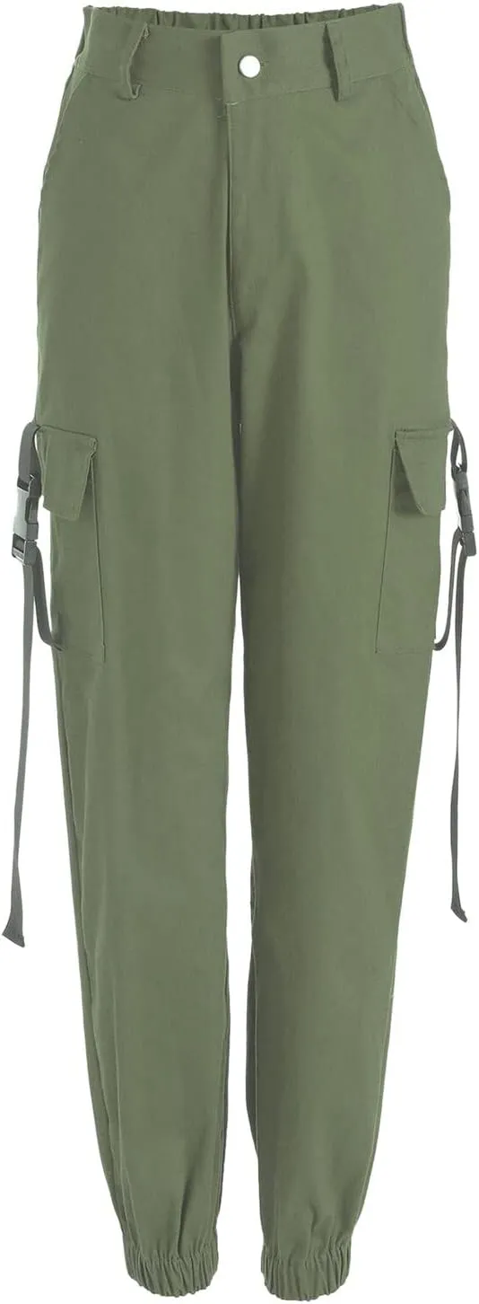 Baggy Cargo Pants Women High Waist Pants for Women Loose Wide Leg Trousers Y2k Streetwear with Pockets
