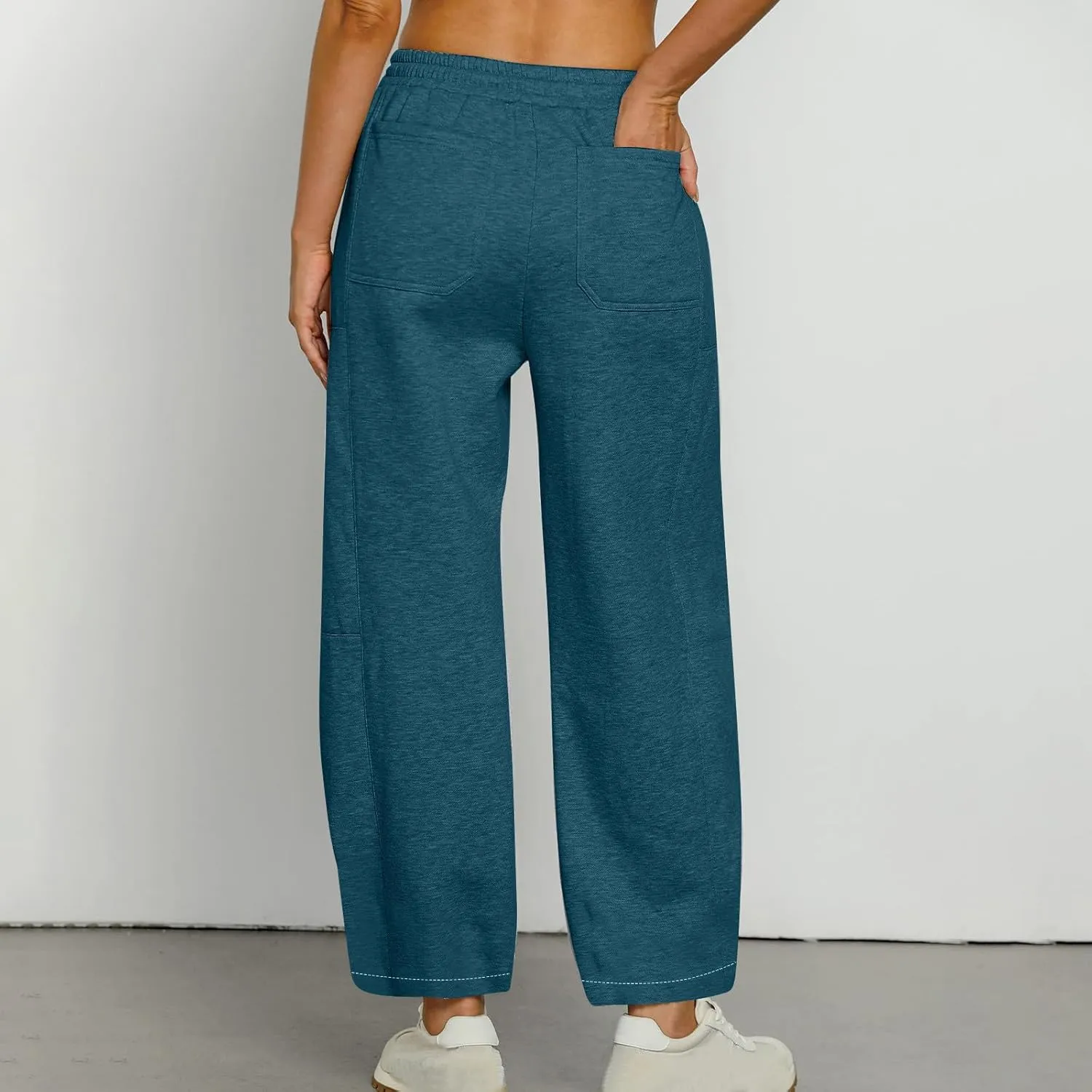 Baggy Sweatpants Women Sherpa Fleece Lined Pants Thick Sweatpants High Waist Wide Leg Pants Drawstring Trousers Pocket