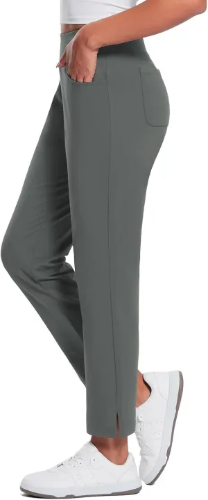 baleaf Women's Pants with Zipper Pockets Stretch Golf Pants High Waist Travel Athletic Work Casual UPF50 