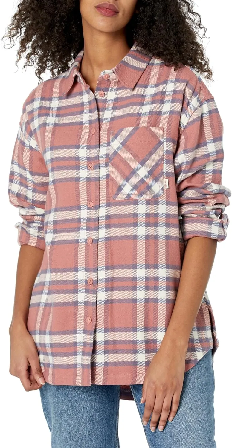 BASS OUTDOOR Womens Long-Sleeve Flannel Shirt  Classic Plaid Button-up