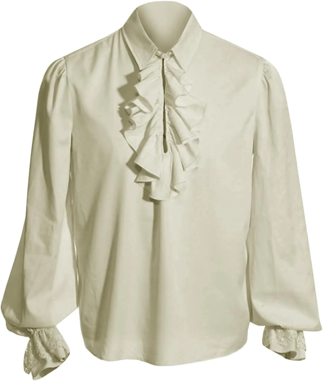 Bbalizko Mens Pirate Shirt Ruffle Victorian Renaissance Steampunk Vampire Poet Shirts Gothic Medieval Costume