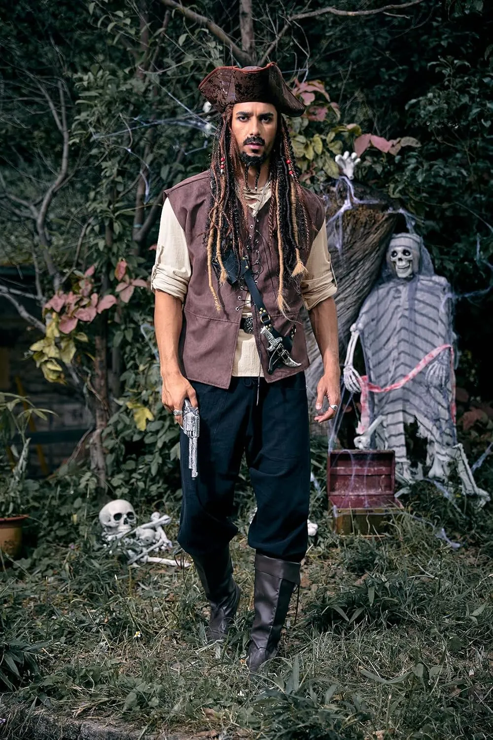 Bbalizko Mens Pirate Shirts Renaissance Viking Steampunk Medieval Lace up Long Sleeve Gothic Celtic Hippie Victorian Costume