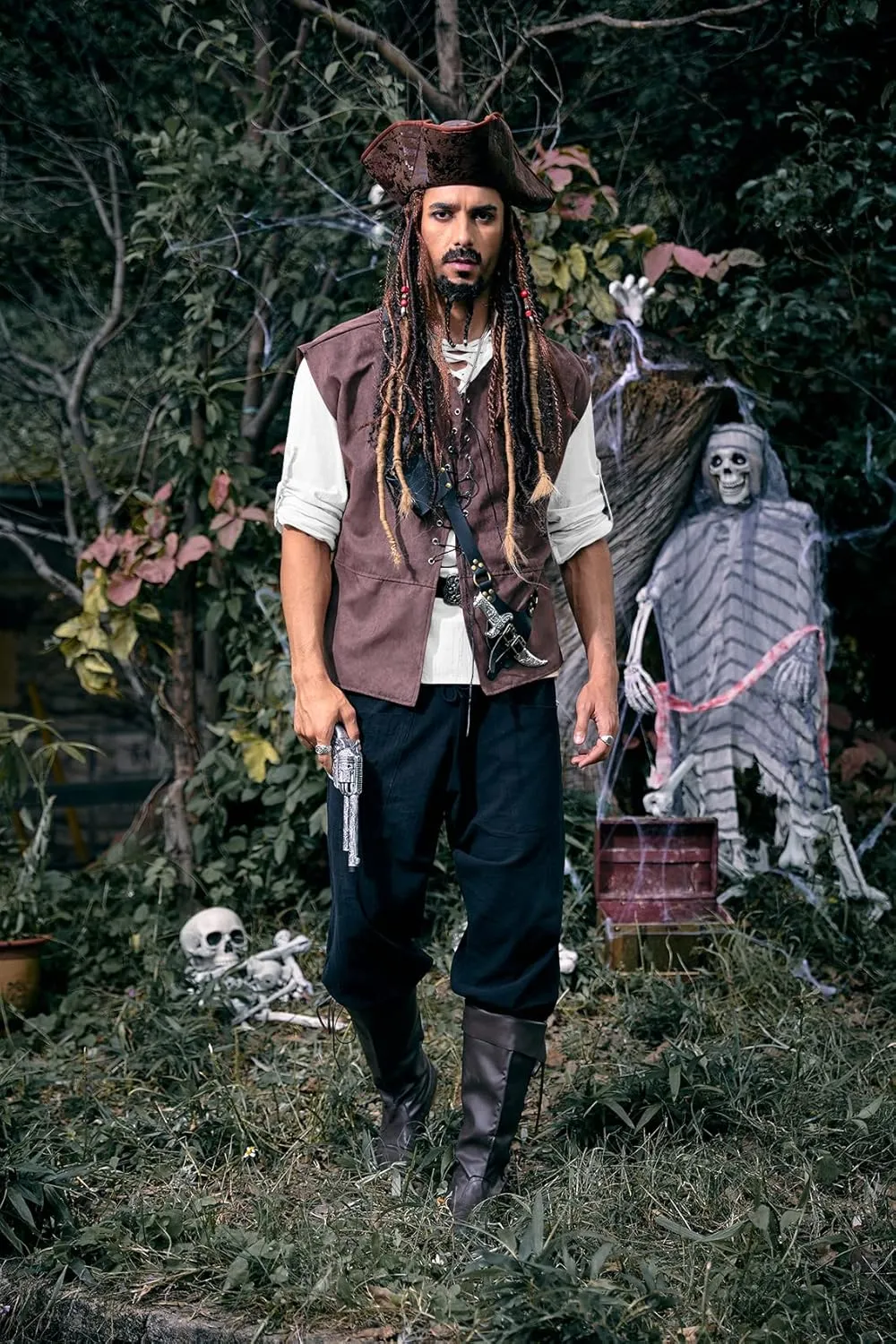 Bbalizko Mens Pirate Shirts Renaissance Viking Steampunk Medieval Lace up Long Sleeve Gothic Celtic Hippie Victorian Costume