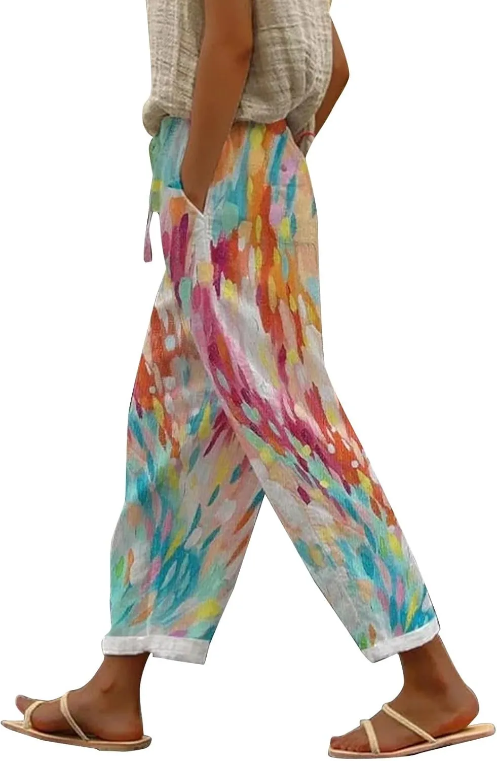 Beach Vacation Clothes for Women Drawstring Pants High Waist Casual Lounge Pant Workout Sets for Women Summer Pants