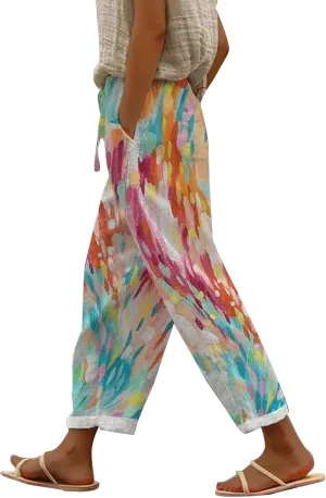 Beach Vacation Clothes for Women Drawstring Pants High Waist Casual Lounge Pant Workout Sets for Women Summer Pants