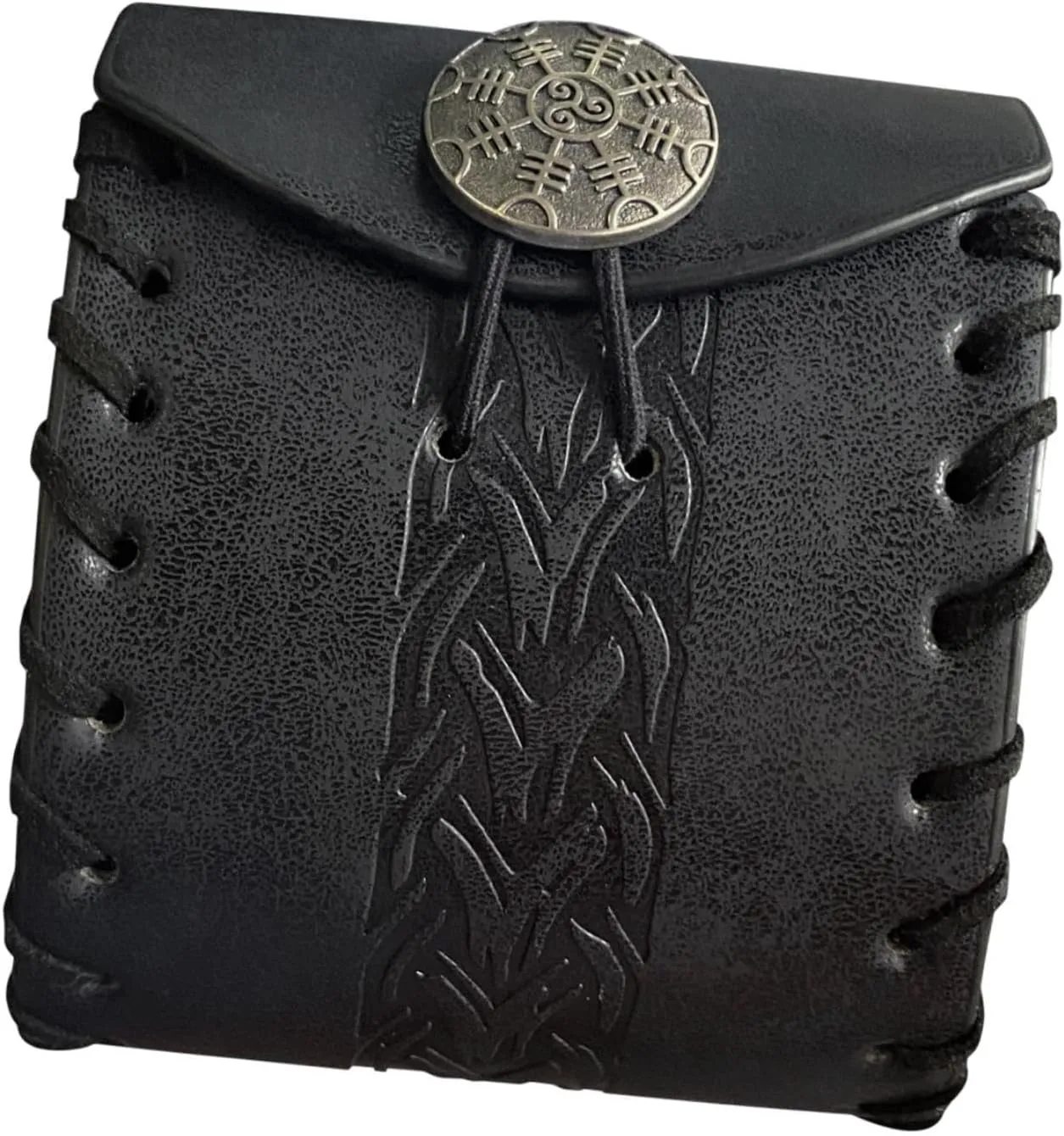 Belt Pouch Medieval Waist Bag for Adults Holiday Men and Women Stage Show, Black Bone Pattern