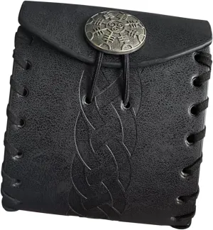 Belt Pouch Medieval Waist Bag for Adults Holiday Men and Women Stage Show, Black Stripe Pattern