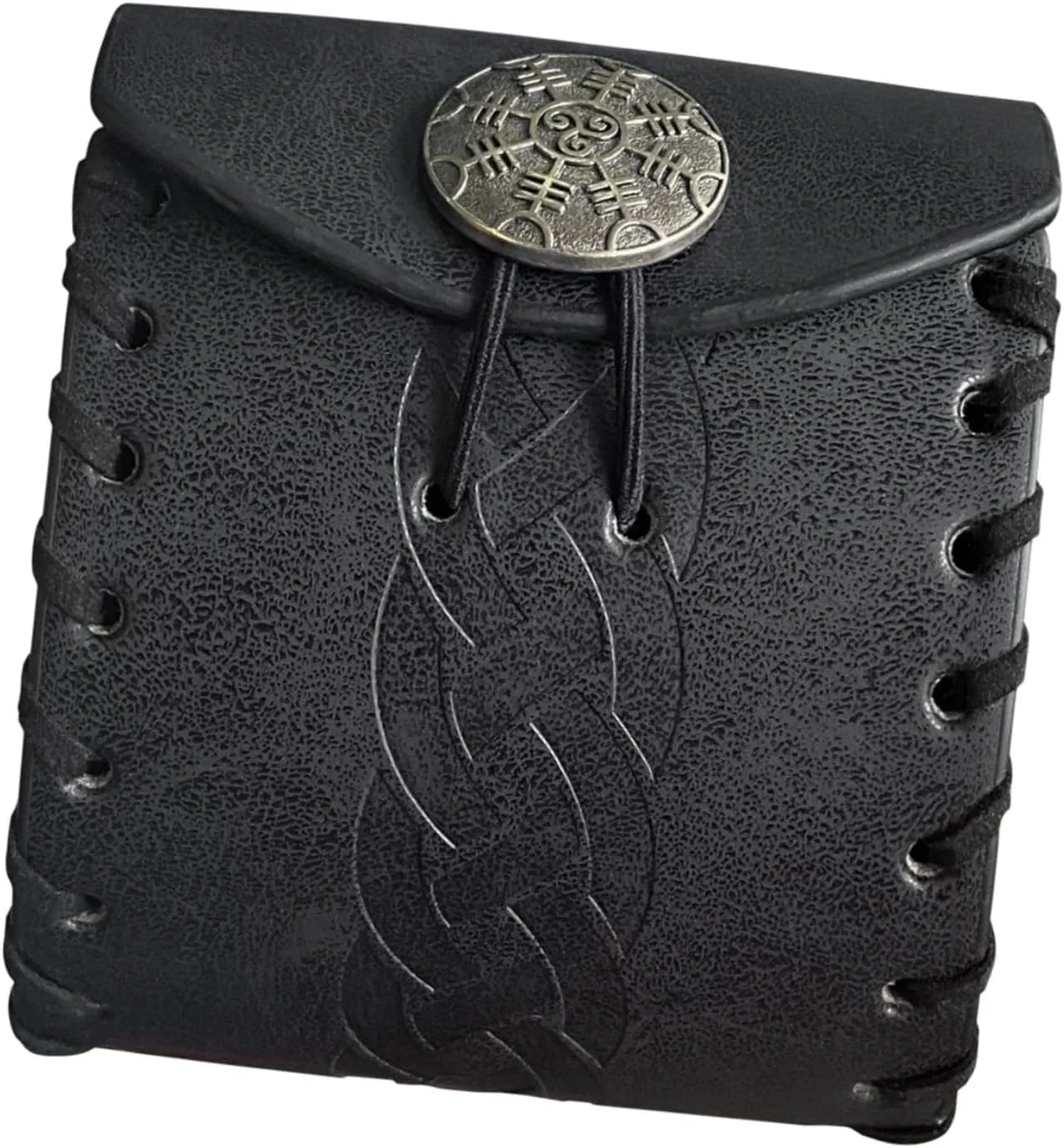Belt Pouch Medieval Waist Bag for Adults Holiday Men and Women Stage Show, Black Stripe Pattern