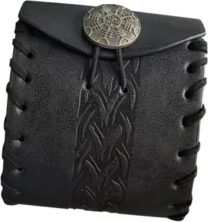 Belt Pouch Wallet Fanny Pack for Party Role Playing Stage Show Men and Women, Black Bone Pattern