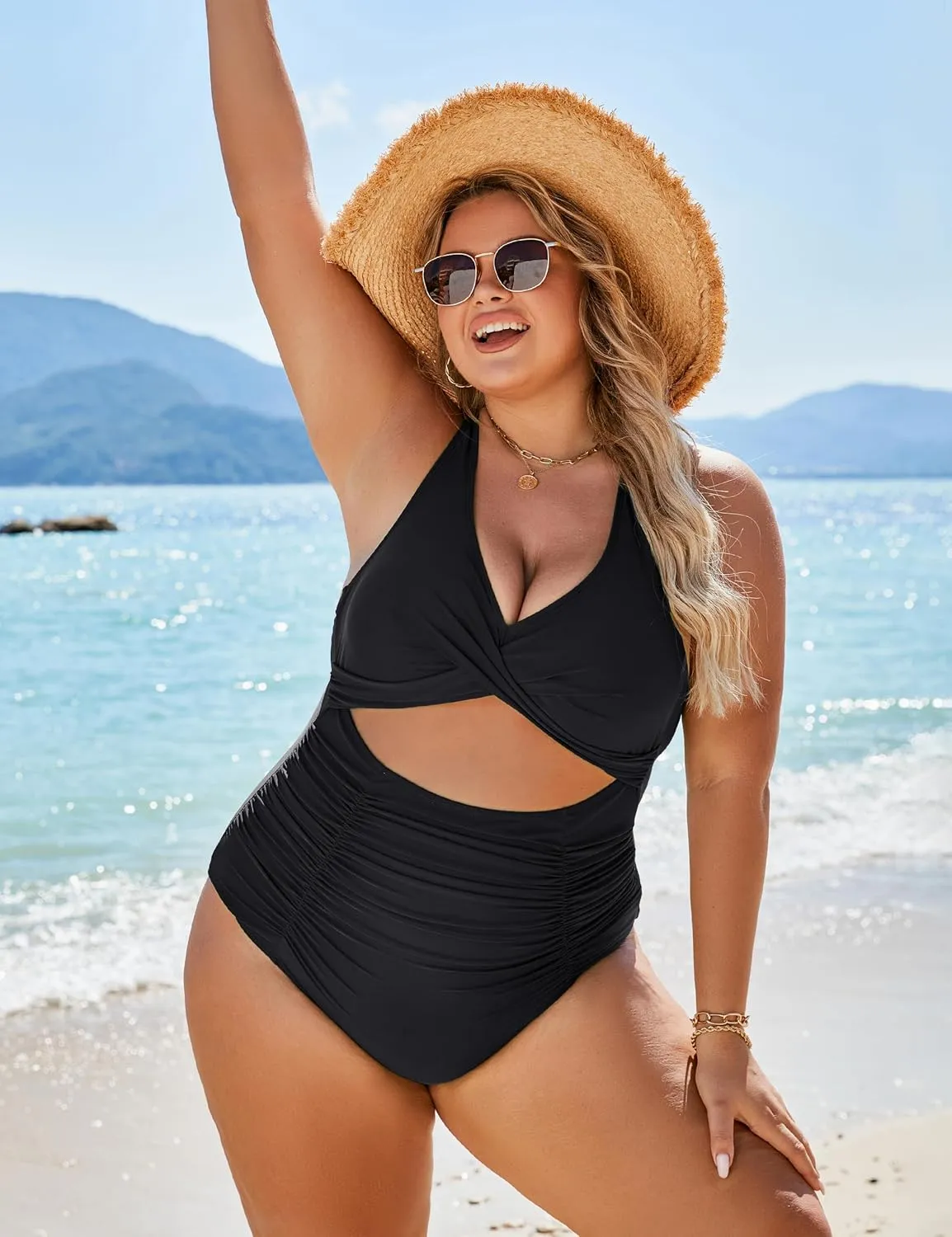 Blooming Jelly Womens One Piece Swimsuits Push Up Tummy Control Bathing Suit Cutout Ruched Slimming Swim Suits 2025