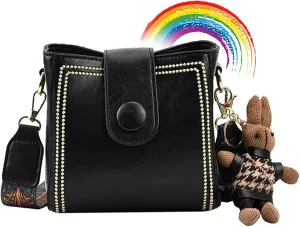 Bootara Bucket Bag, Bootara Women's Vintage Bunny Charm Bucket Bag, Adjustable Womens Retro Water Shoulder