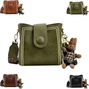 Bootara Bucket Bag, Bootara Women's Vintage Bunny Charm Bucket Bag  Convertible Shoulder Crossbody, Vintage Crossbody Bag