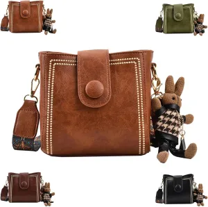 Bootara Bucket Bag, Bootara Women's Vintage Bunny Charm Bucket Bag  Convertible Shoulder Crossbody, Vintage Crossbody Bag