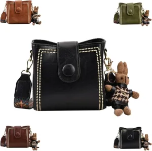Bootara Bucket Bag, Bootara Women's Vintage Bunny Charm Bucket Bag  Convertible Shoulder Crossbody, Vintage Crossbody Bag