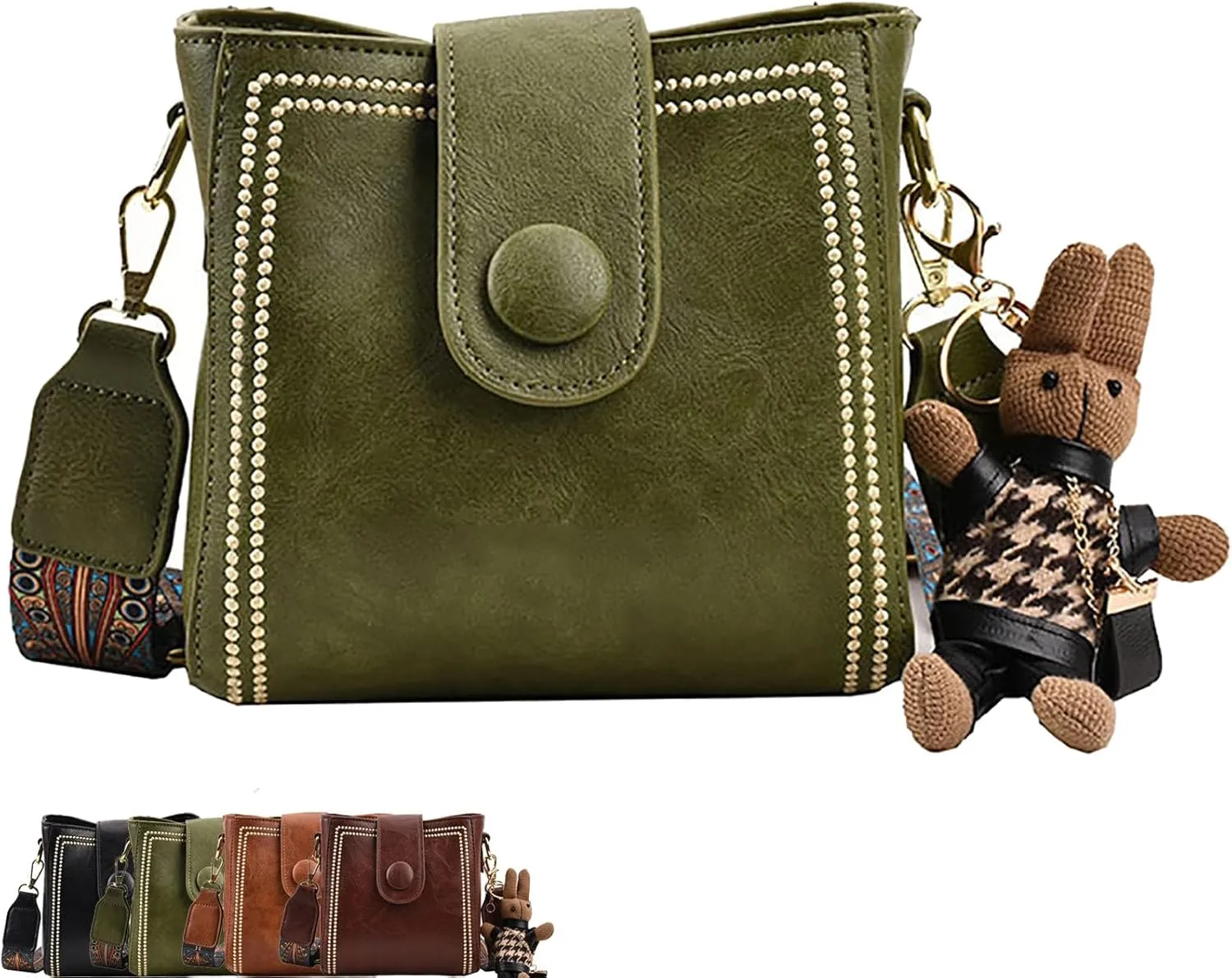 Bootara Bucket Bag, Vintage Bucket Bags for Women, with Cute Rabbit Pendant