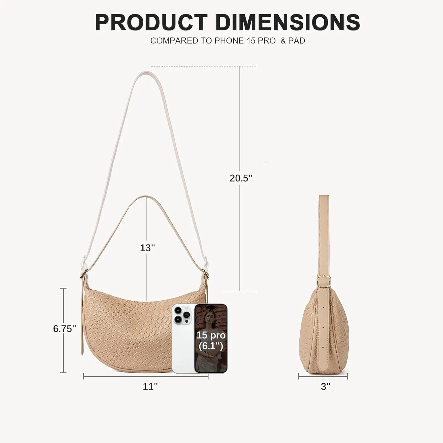 BOSTANTEN Purses for Women Small Crossbody Bags Crescent Shoulder Bag Hobo Handbag with Adjustable Strap