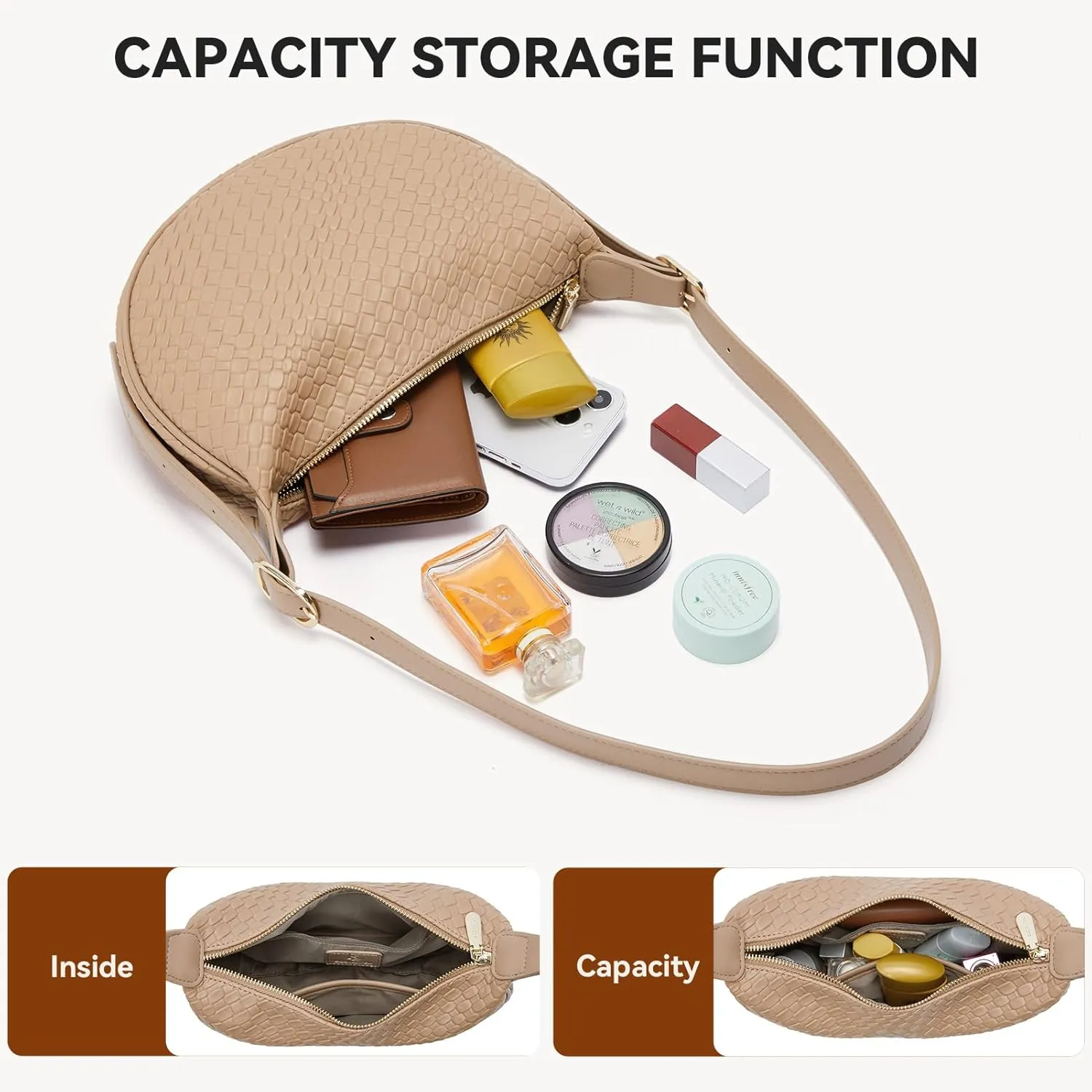 BOSTANTEN Purses for Women Small Crossbody Bags Crescent Shoulder Bag Hobo Handbag with Adjustable Strap