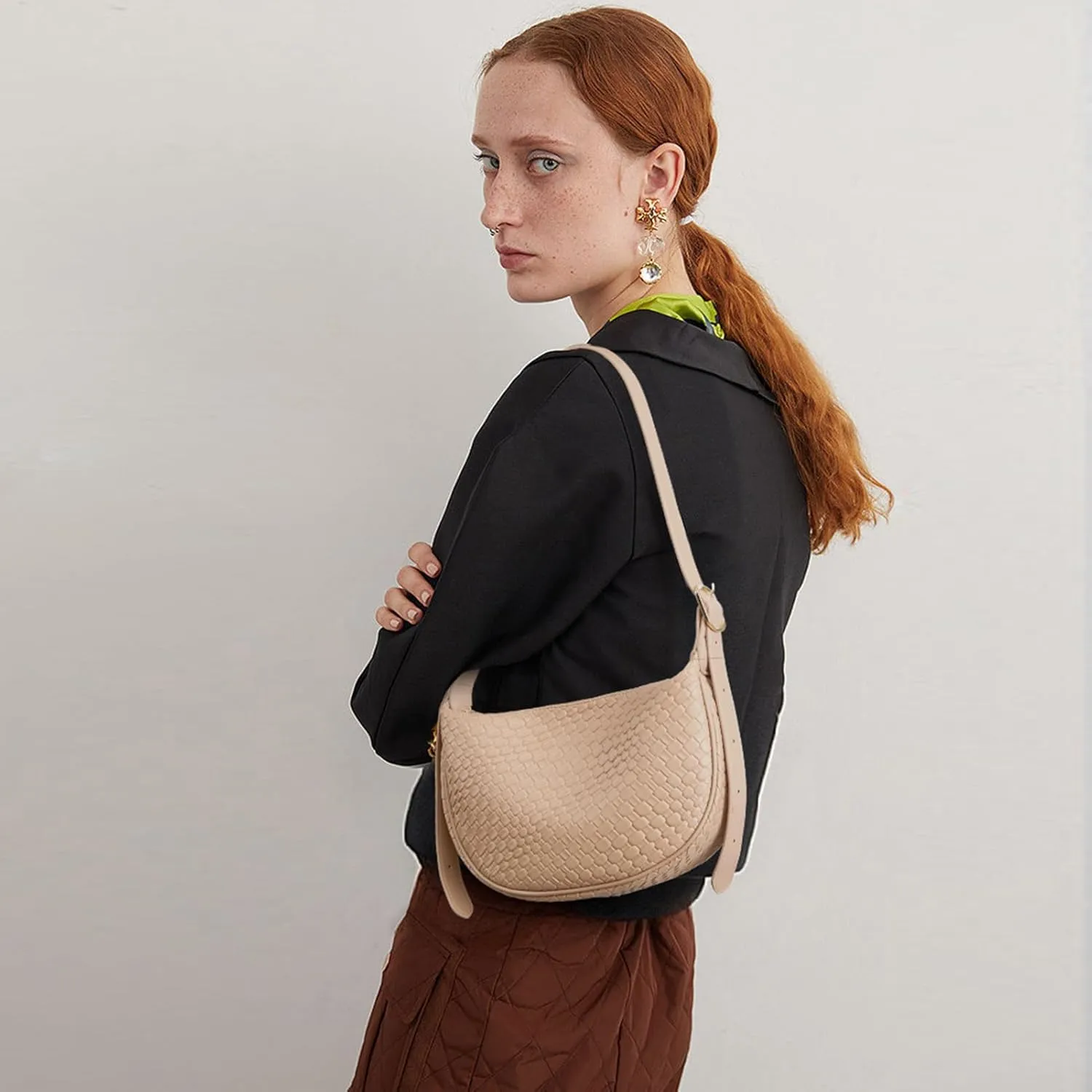 BOSTANTEN Purses for Women Small Crossbody Bags Crescent Shoulder Bag Hobo Handbag with Adjustable Strap