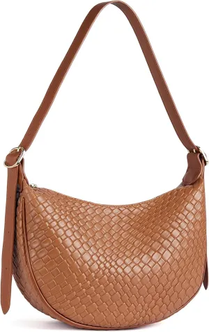 BOSTANTEN Shoulder Purses for Women Hobo Handbag with Adjustable Strap, Brown