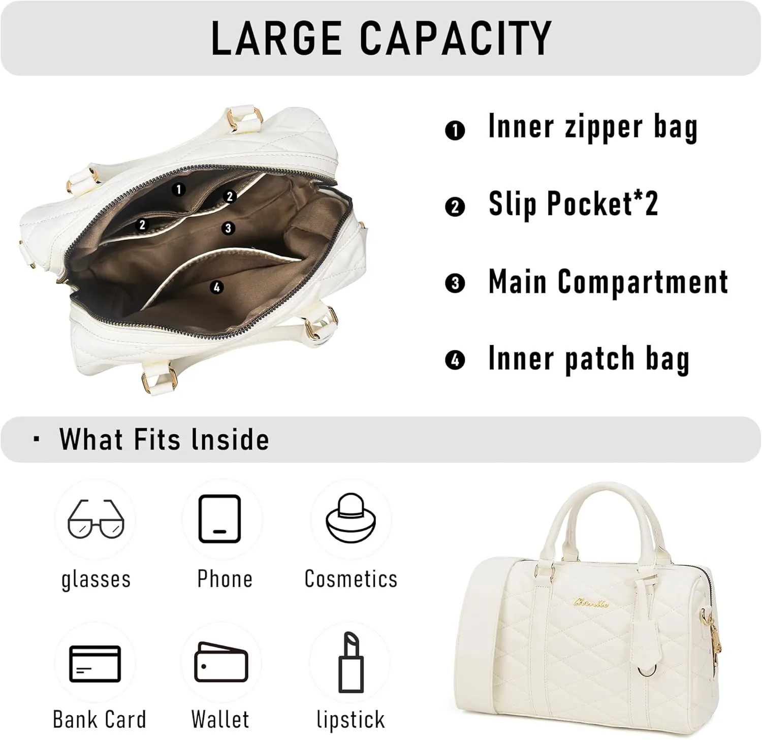 Boston Bags for Women, Top Handle Satchel Purse and Handbags with Shoulder Strap